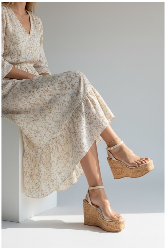 Compensées Chaussures Beige ALTAMODA SHOES (Mia Shoes) R9187 Efashion Paris