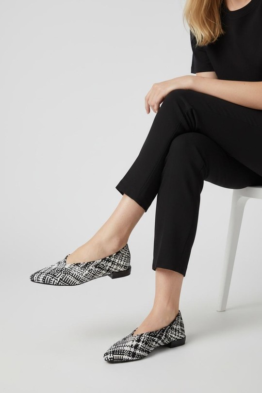 Ballerines Chaussures Blanc-Noir ALTAMODA SHOES (Mia Shoes) 1656 Efashion Paris