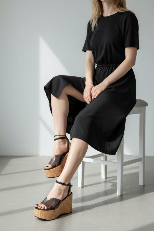 Compensées Chaussures Noir ALTAMODA SHOES (Mia Shoes) R9187 Efashion Paris