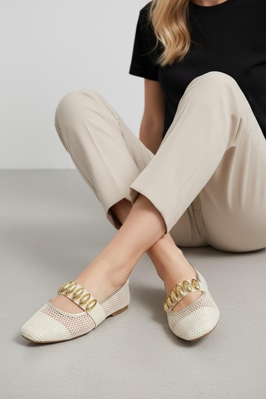 Ballerines Chaussures Doré ALTAMODA SHOES (Mia Shoes) A8625 Efashion Paris