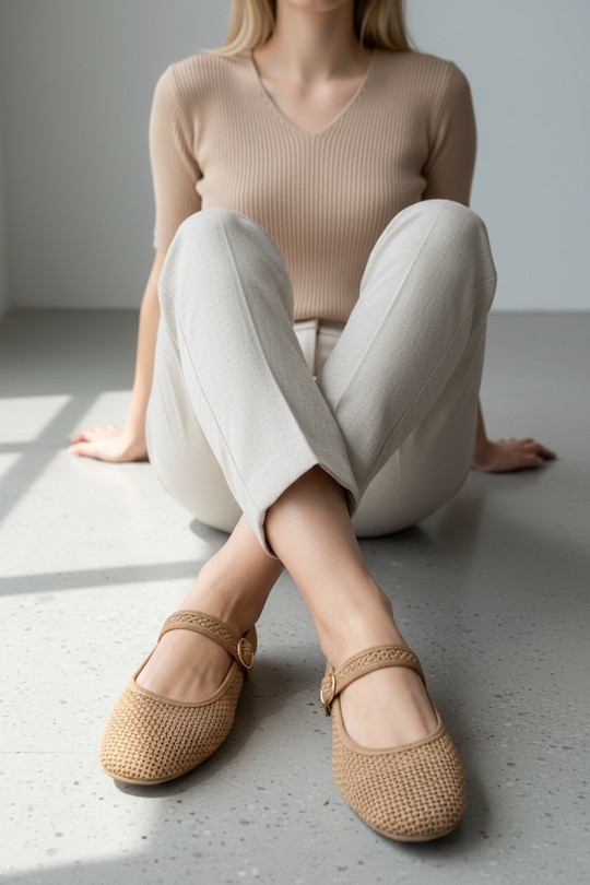 Ballerines Chaussures Beige ALTAMODA SHOES (Mia Shoes) M7332 Efashion Paris
