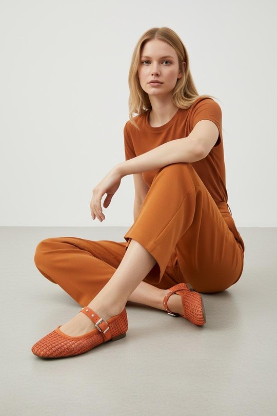 Ballerines Chaussures Orange ALTAMODA SHOES (Mia Shoes) Y5210 Efashion Paris
