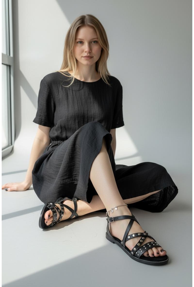 Sandales Chaussures Noir ALTAMODA SHOES (Mia Shoes) TZ767 #c Efashion Paris