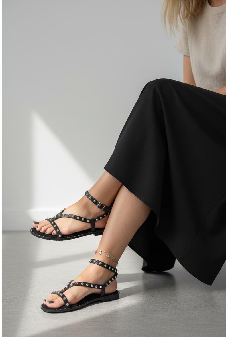 Sandales Chaussures Noir ALTAMODA SHOES (Mia Shoes) TZ766 #c Efashion Paris