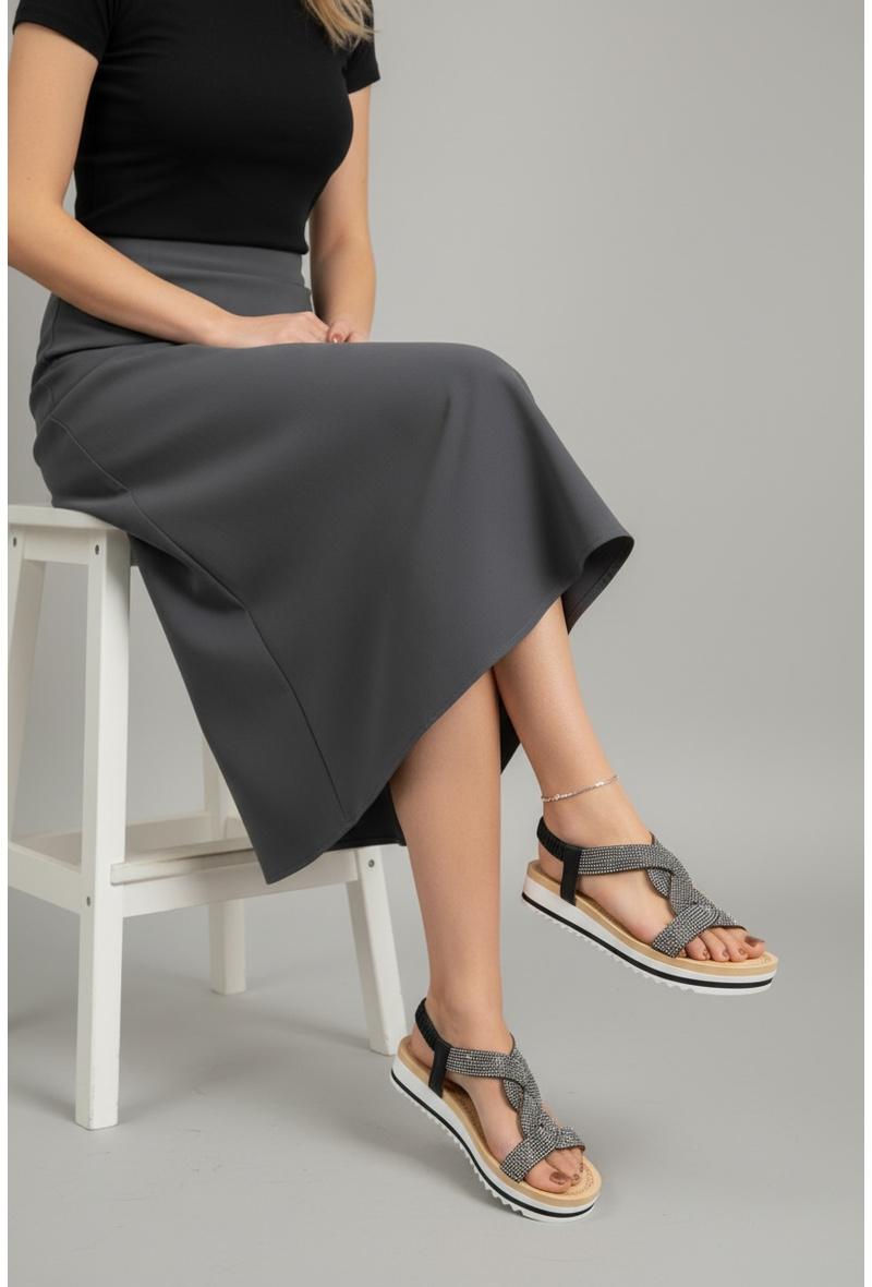 Sandales Chaussures Noir ALTAMODA SHOES (Mia Shoes) TZ775 #c Efashion Paris