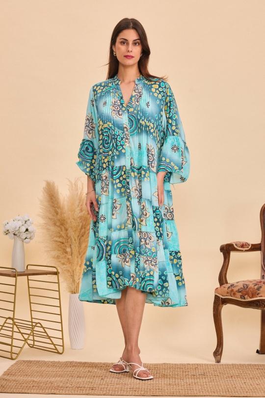 Midi dresses Women Sky blue Orice YYDS-2289S-7371 Efashion Paris