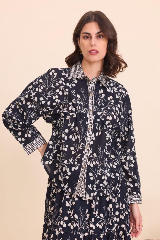 Shirts Women Black Orice YY-1168(25)-IP305 Efashion Paris