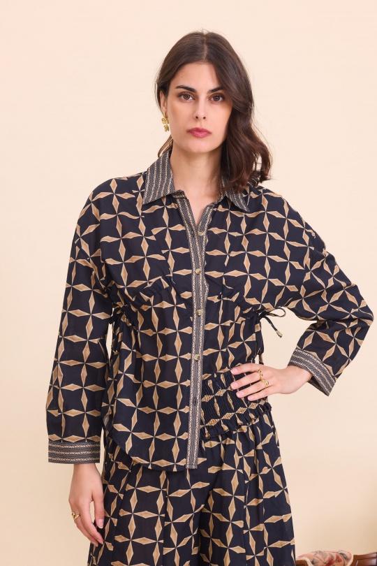 Shirts Women Black Orice YY-1168(25)-IP200 Efashion Paris