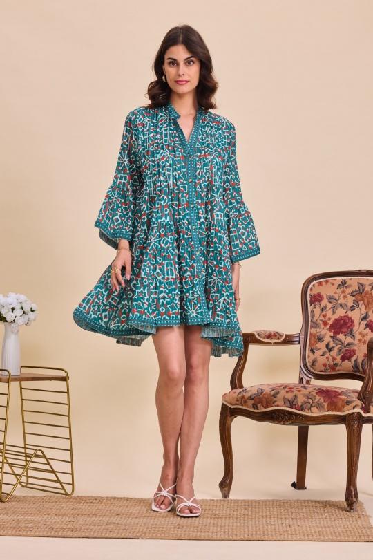 Robes courtes Femme Vert Orice YYCD148(25)-IP082 Efashion Paris