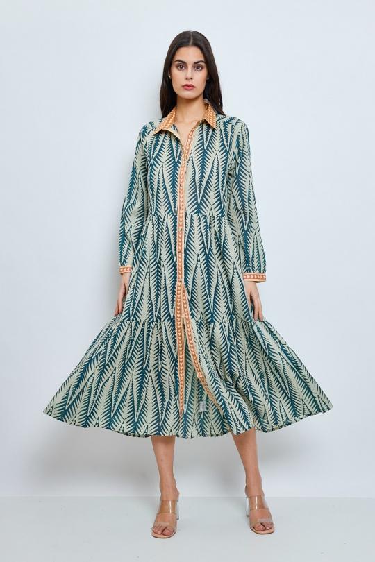 Abiti al polpaccio Donna Green Orice YY-007-790 Efashion Paris