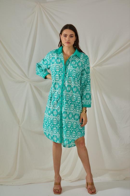 Robes mi-longues Femme Turquoise Orice YY-9MPROMO-1053 Efashion Paris