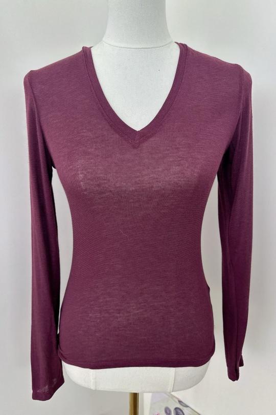 T-shirts Women Burgundy Orice R9909-BURGUNDY  Efashion Paris
