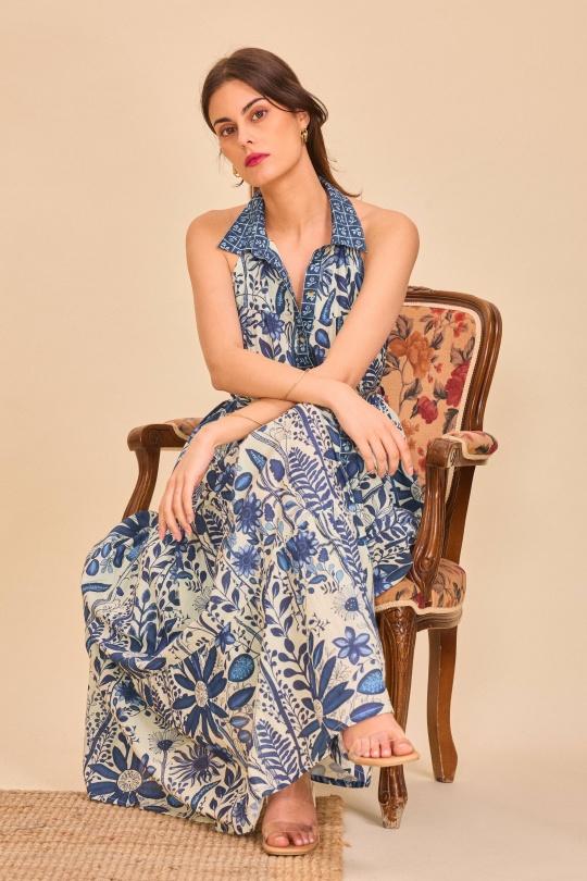 Robes longues Femme Bleu Orice YY-799(25)IP301 Efashion Paris