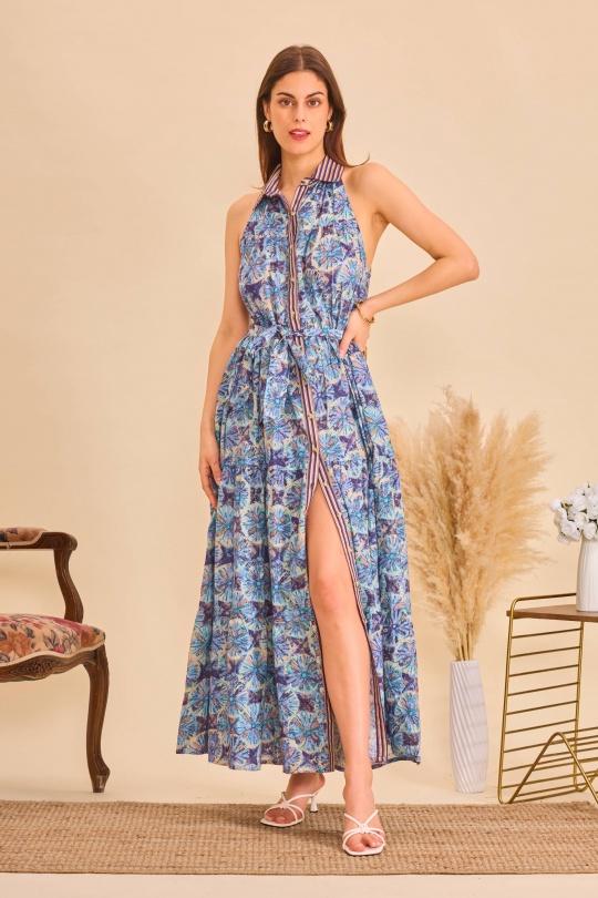 Robes longues Femme Bleu Orice YY-799(25)IP213 Efashion Paris