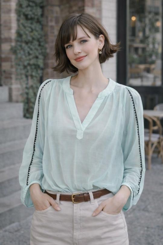 Tops Mujer Light green Orice IN9042-MOTCHA  Efashion Paris