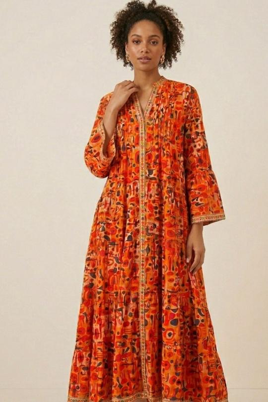 Vestidos largos Mujer Orange Orice YYCD-9326(26)-IP01041 Efashion Paris