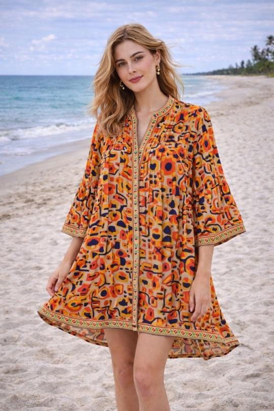 Robes courtes Femme Orange Orice YYCD-148(26)-IP01041 Efashion Paris