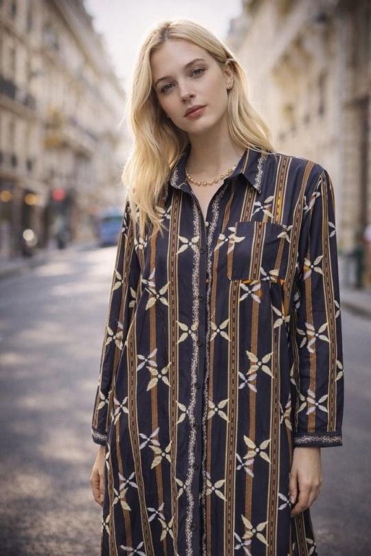 Vestidos a media pierna Mujer Navy blue Orice YYCD-9M(26)-IP01040 Efashion Paris