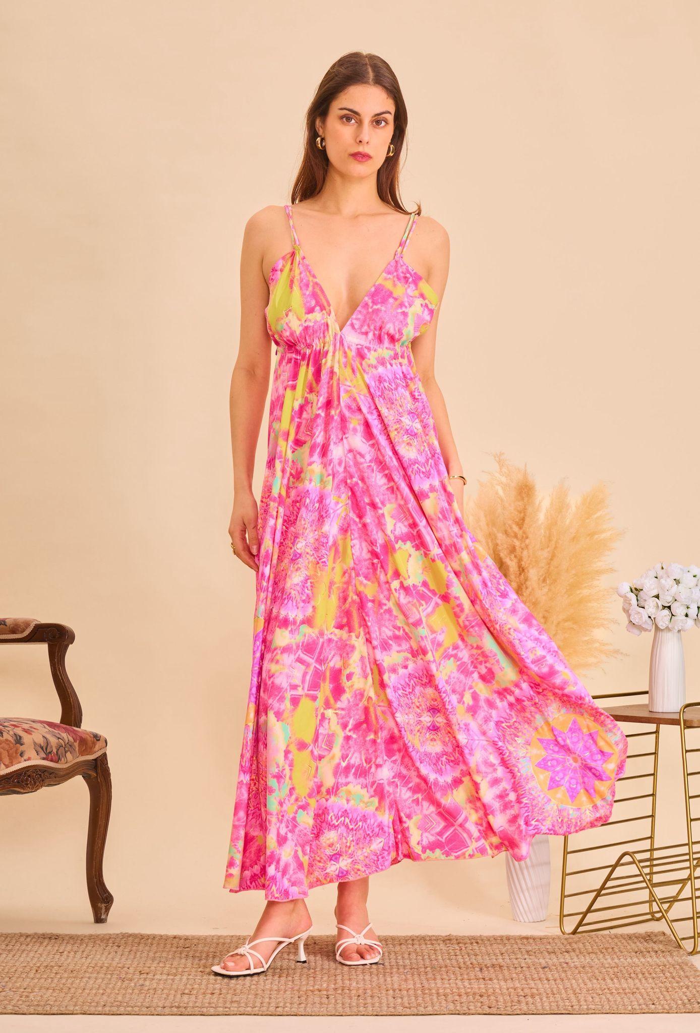 Vestidos largos Mujer Orange Orice YYDS-1296_7084 #c Efashion Paris