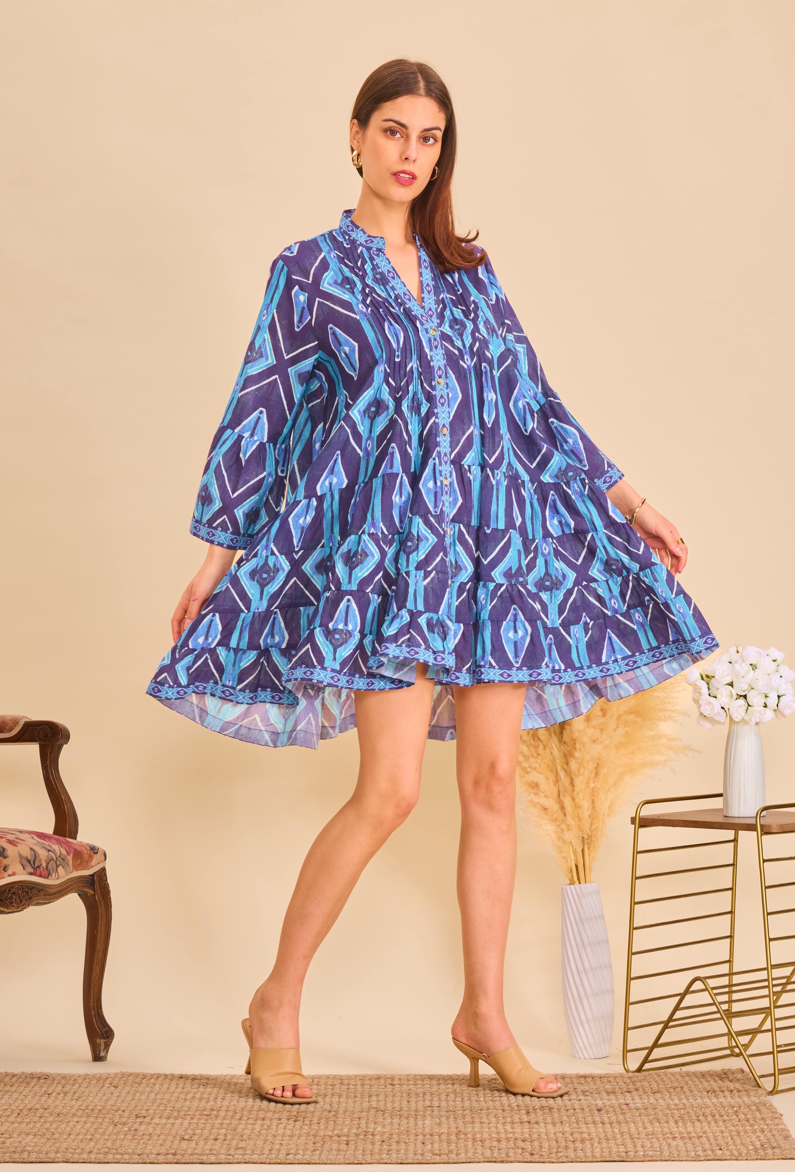 Robes courtes Femme Bleu Orice YY-148(25)IP096 #c Efashion Paris