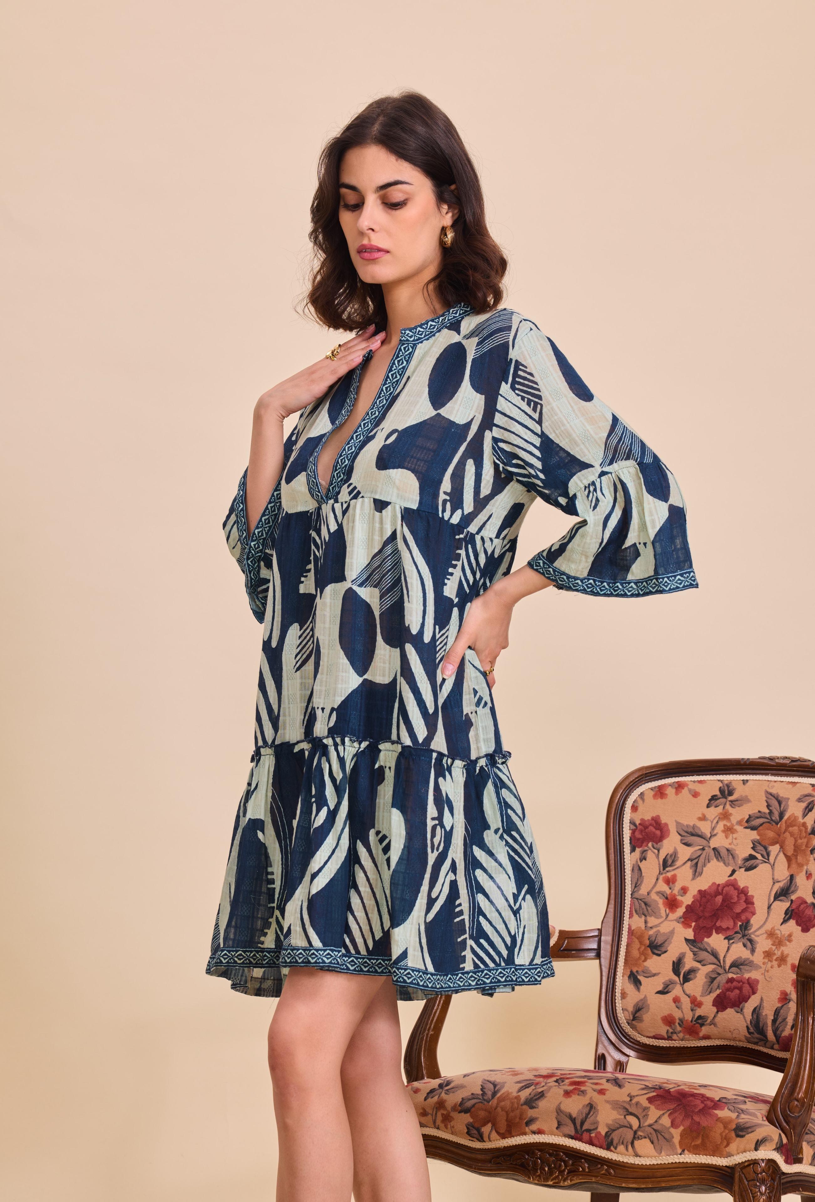 Vestidos cortos Mujer Blue Orice YYCD-292（25）DOBBY-IP076 #c Efashion Paris