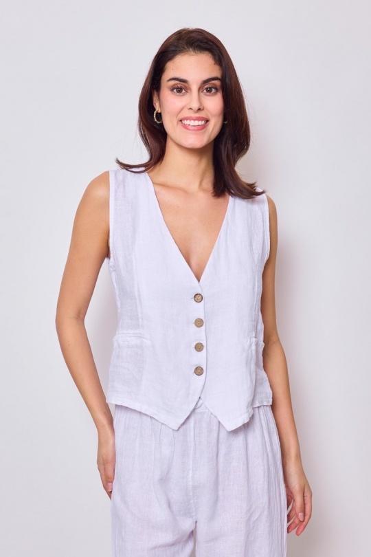Gilets Femme Blanc Astra 16439 Efashion Paris