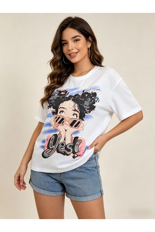 T-shirts Femme Blanc SOFLY A81012bleu Efashion Paris