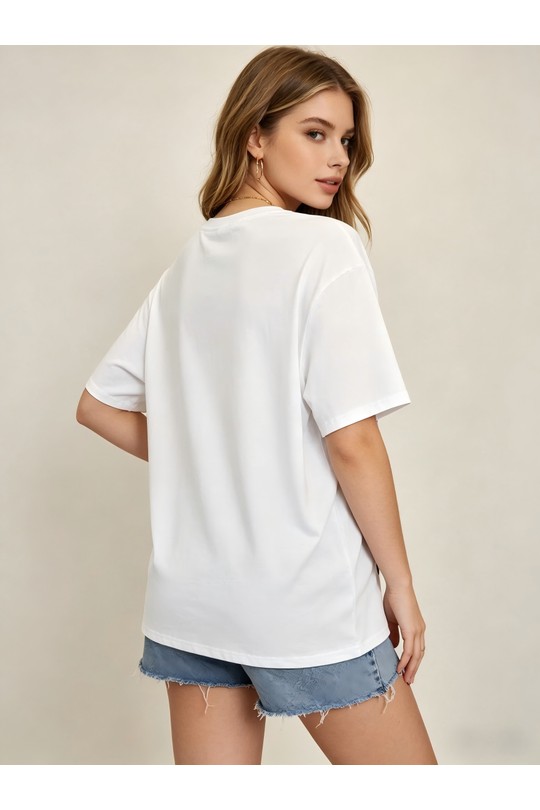 T-shirts Femme Blanc SOFLY A81019bleu Efashion Paris