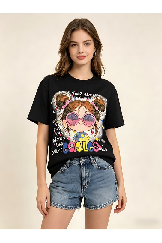 T-shirts Femme Rose SOFLY A81067noir Efashion Paris