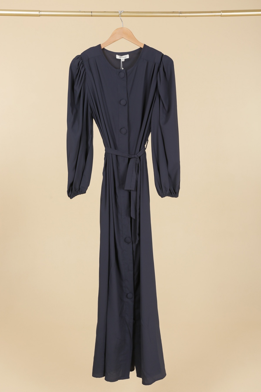 Robe Femme Dress Barn, Taille 6 (S), Bleu Marine, Broderies Fleuries, 100% Coton, Longueur Genou, Occasion
