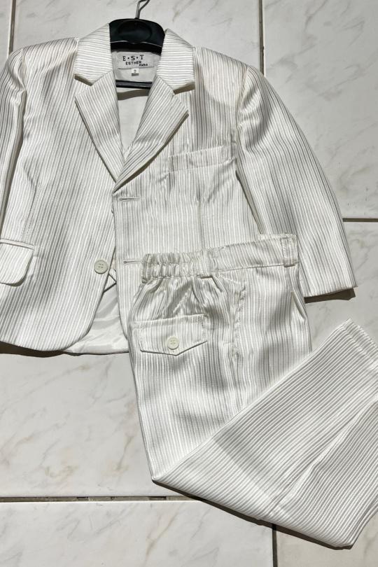 Ensembles Enfant & Bébé  Blanc cassé Esther  COSTUME BLANC RAYÉ  Efashion Paris