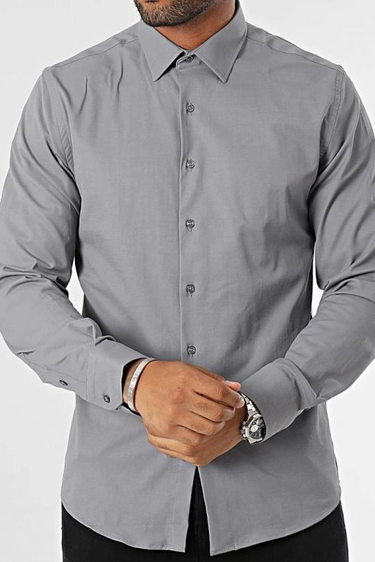 Chemises Homme Gris MACKTEN MKP244 Efashion Paris