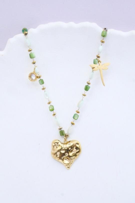 Necklaces Accessories Green MIMIKO  COH135A COEUR Efashion Paris