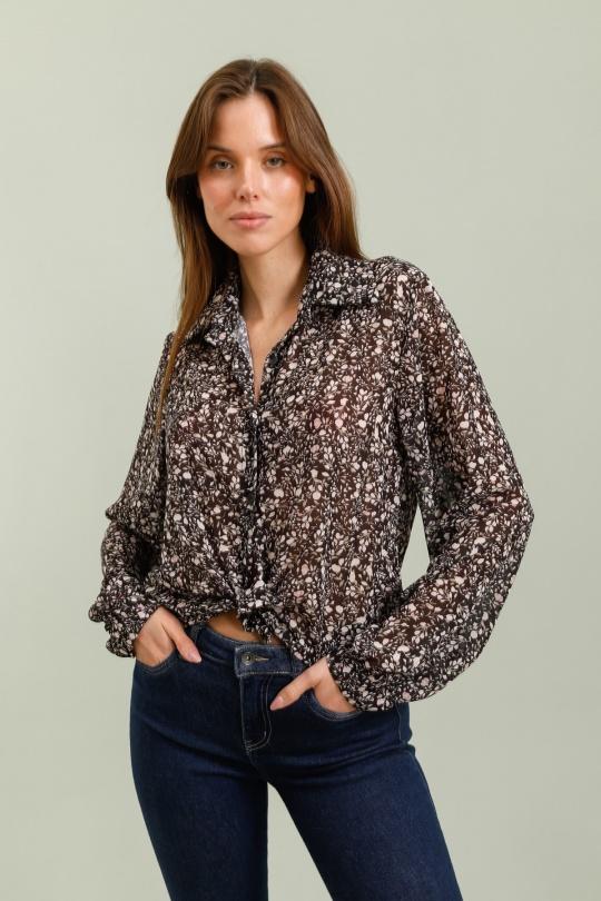 Chemises Femme Noir ROSY DAYS - DESVENCHY 10389-FLEURI Efashion Paris