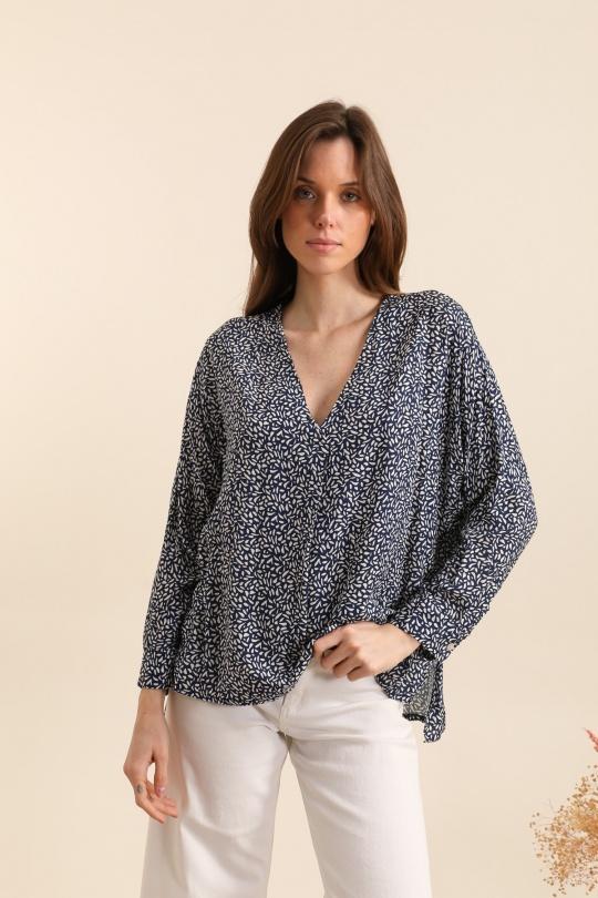 Blouses Women Marine blue ROSY DAYS - DESVENCHY S10932 Efashion Paris