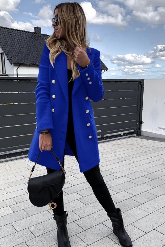 Coats Women Royale blue ROSY DAYS - DESVENCHY X3828 Efashion Paris