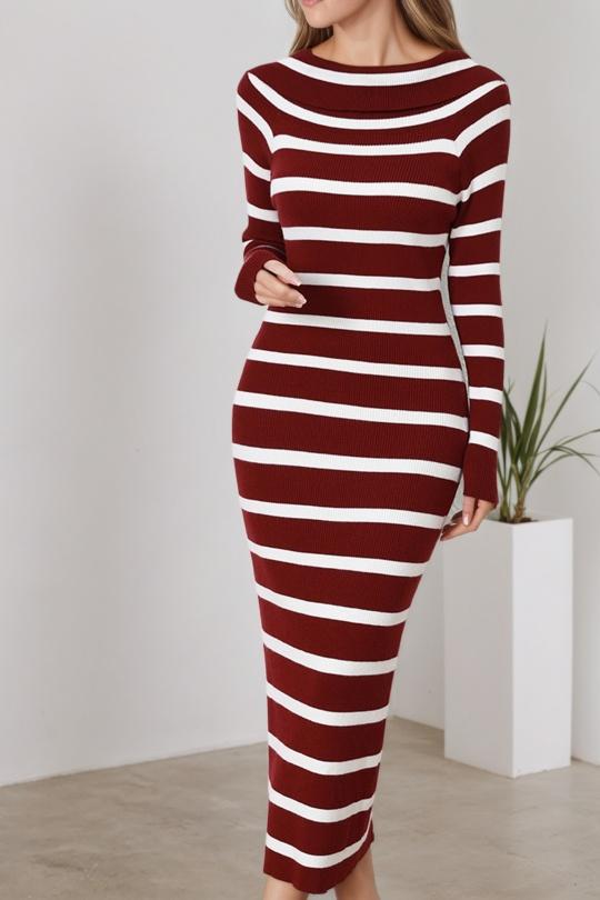 Abiti al polpaccio Donna Burgundy ROSY DAYS - DESVENCHY Z80 Efashion Paris