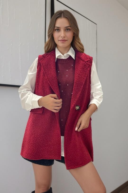Cardigan Donna Burgundy ROSY DAYS - DESVENCHY M20681 Efashion Paris