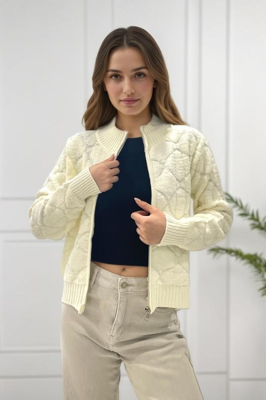 Cardigans Women Cream ROSY DAYS - DESVENCHY A9011 Efashion Paris