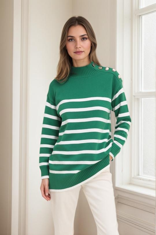Pulls Femme Vert ROSY DAYS - DESVENCHY G1391 Efashion Paris