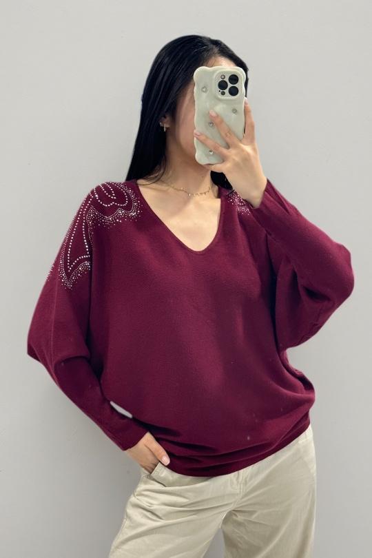 Jumpers Women Burgundy ROSY DAYS - DESVENCHY G1508 Efashion Paris