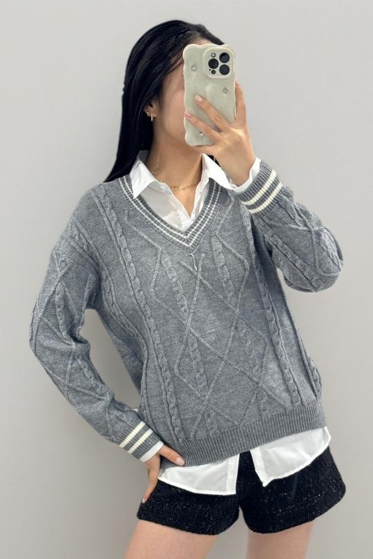 Jumpers Women Grey ROSY DAYS - DESVENCHY A9025 Efashion Paris