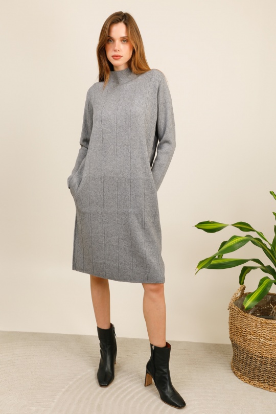 Robes mi-longues Femme Gris ROSY DAYS - DESVENCHY 2510 Efashion Paris