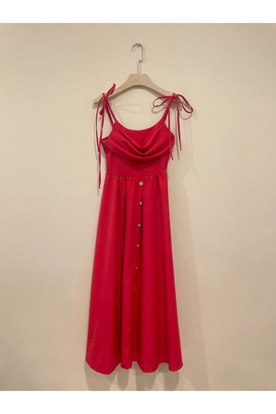 Robes mi-longues Femme Rouge ROSY DAYS - DESVENCHY 5429X Efashion Paris