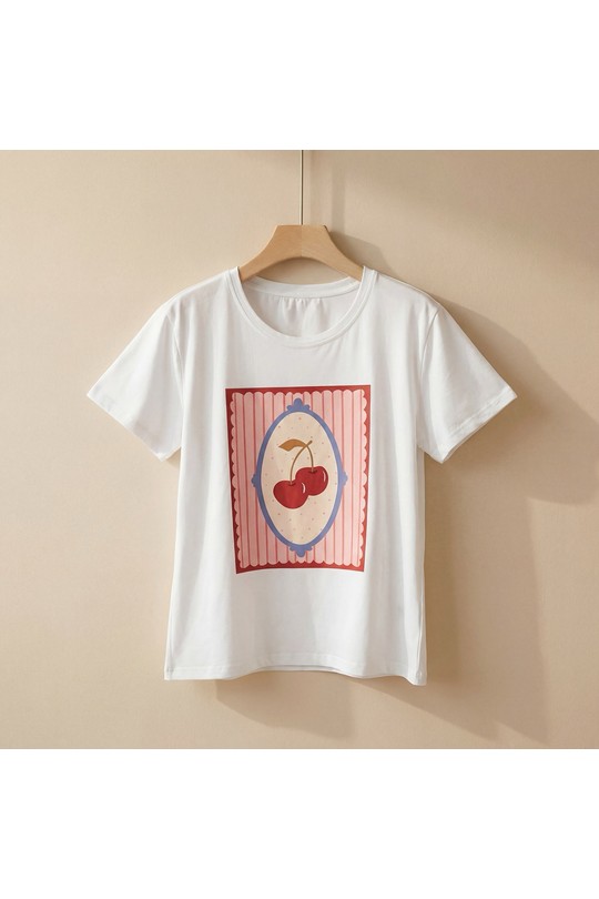 T-shirts Femme Blanc ROSY DAYS - DESVENCHY 31CERISE Efashion Paris