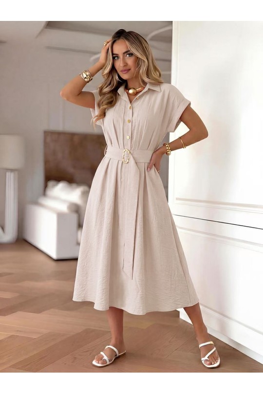 Robes mi-longues Femme Ecru ROSY DAYS - DESVENCHY 5488 Efashion Paris