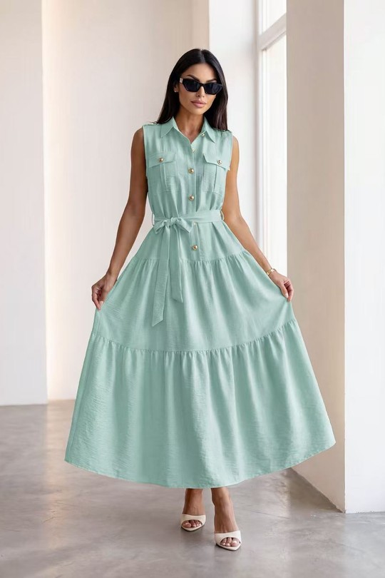 Robes longues Femme Vert bouteille ROSY DAYS - DESVENCHY X5032 Efashion Paris