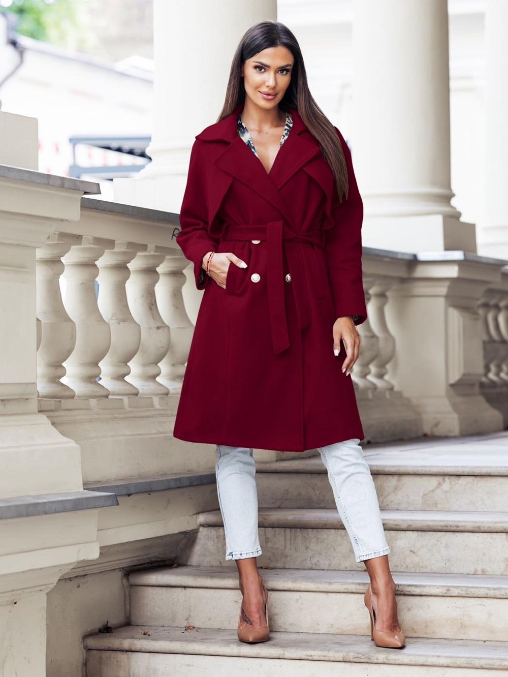 Manteaux Femme Bordeaux ROSY DAYS - DESVENCHY M1939 #c Efashion Paris