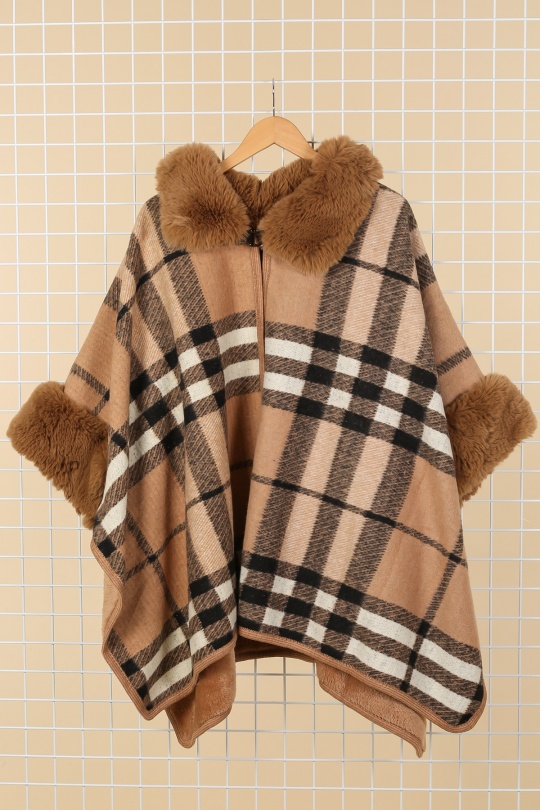 Capes et ponchos Femme Camel Fanda Miss 23808 Efashion Paris