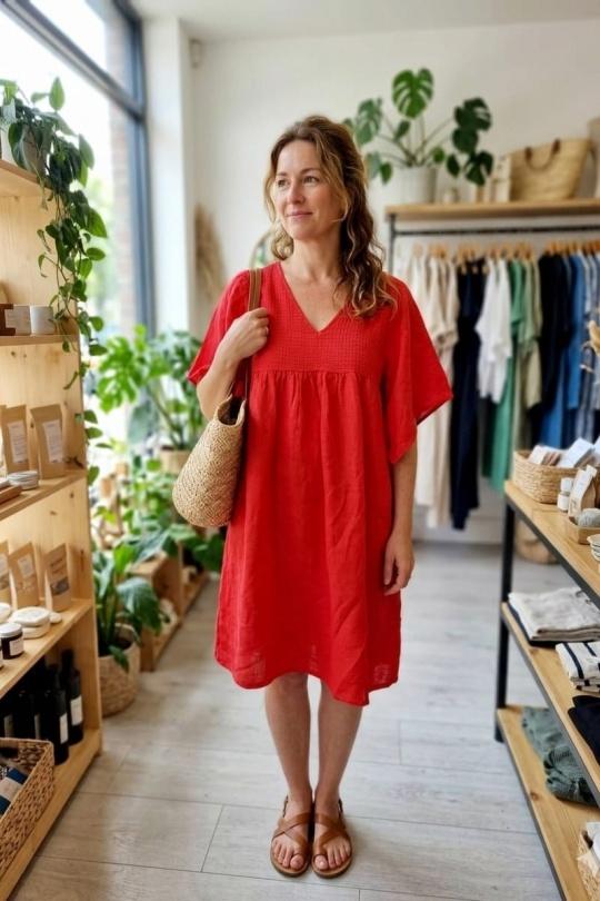 Robes mi-longues Femme Jaune Fanda Miss LIN 25220 Efashion Paris